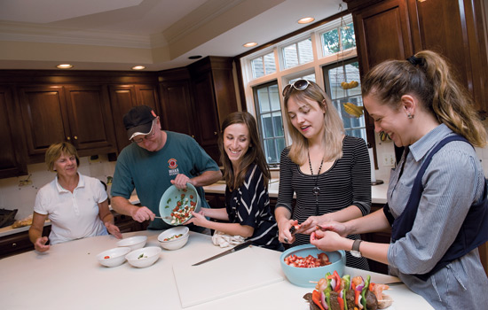 People cooking in kitchen