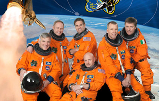 Astronauts posing for camera