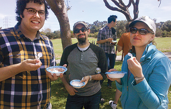 People gathered at picnic