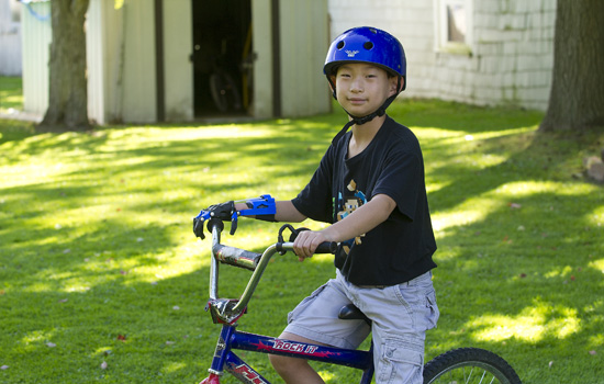 Person riding bicycle