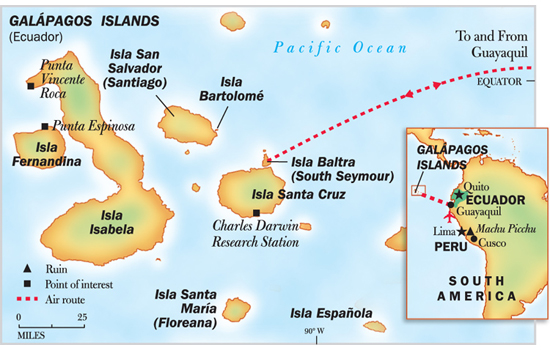 Map of the Galapagos Islands