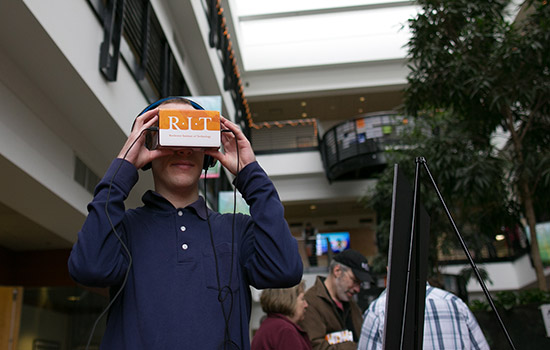 People wearing Box with RIT label