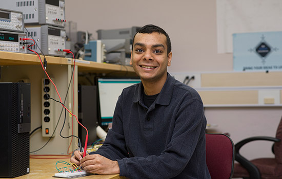  Muhammad Ibraheem poses for a photo in lab.