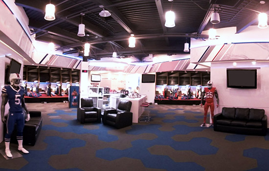 Virtual Reality image of Buffalo Bills Locker Room
