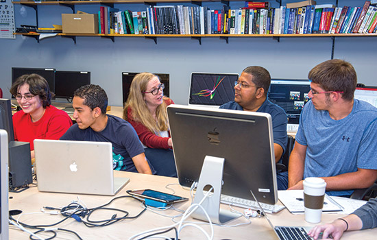 People working in computer lab