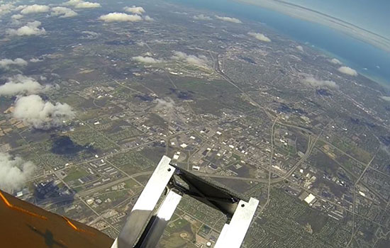 aerial shot of finger lakes region of New York.