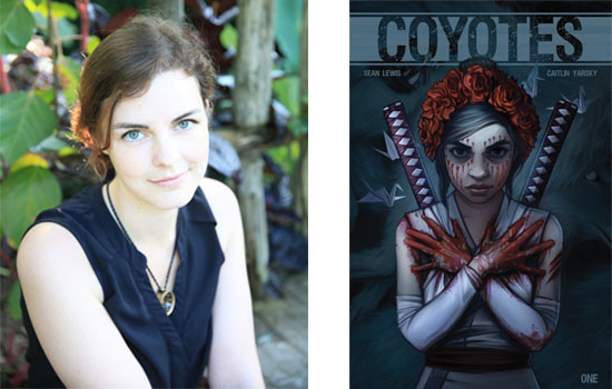 side-by-side images of author and book cover.