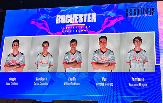 picture of five top players at national esports championship.