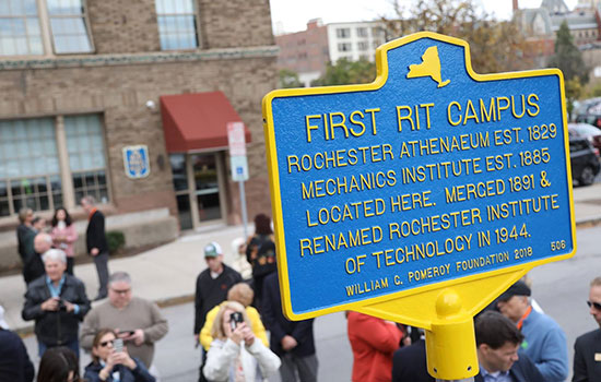 sign of landmark of first RIT campus.